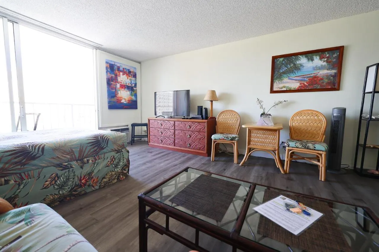 Tropical Studios at Marine Surf Waikiki: Beachfront Oasis with Full Kitchen Honolulu