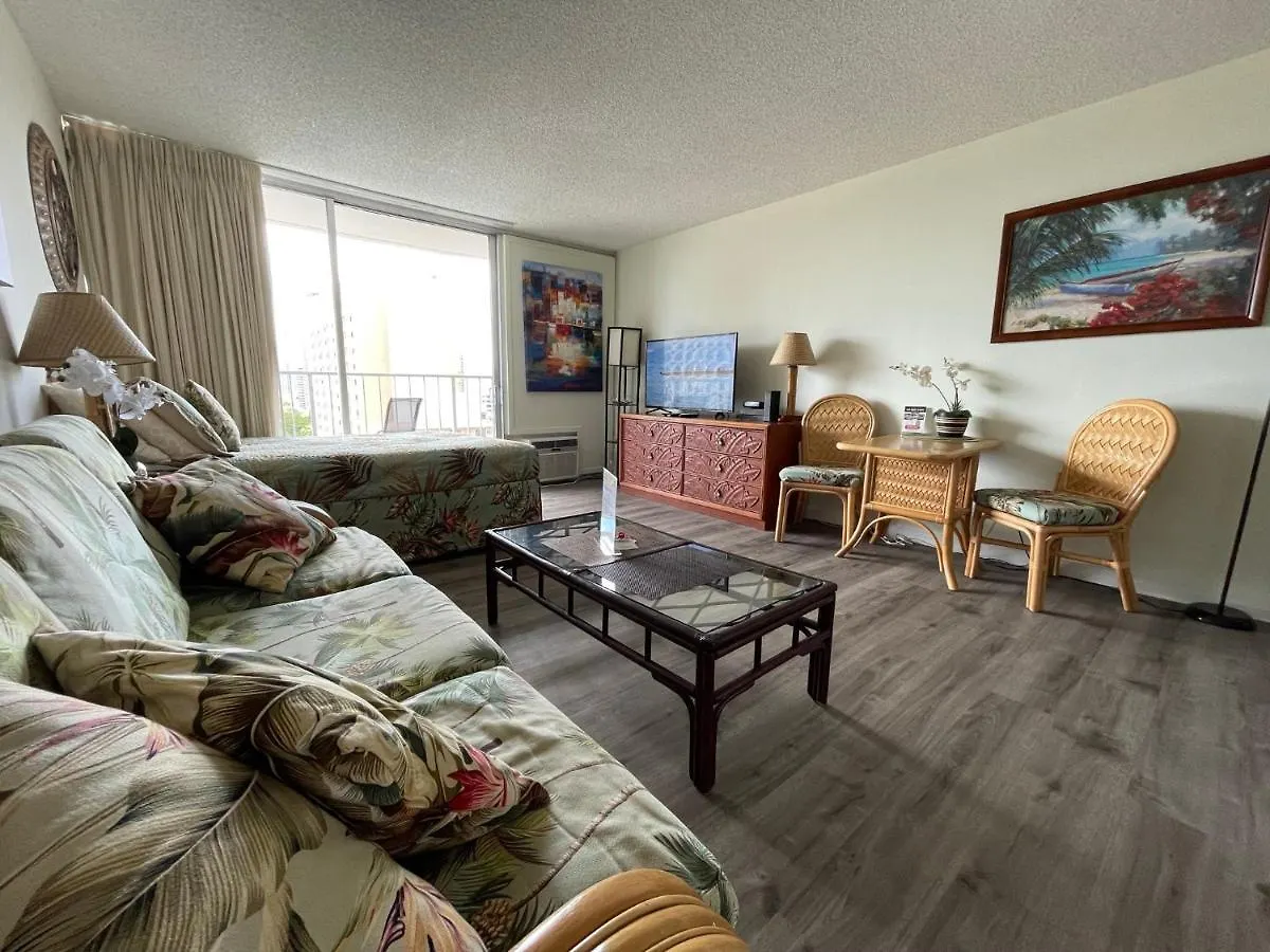 Tropical Studios at Marine Surf Waikiki: Beachfront Oasis with Full Kitchen Honolulu