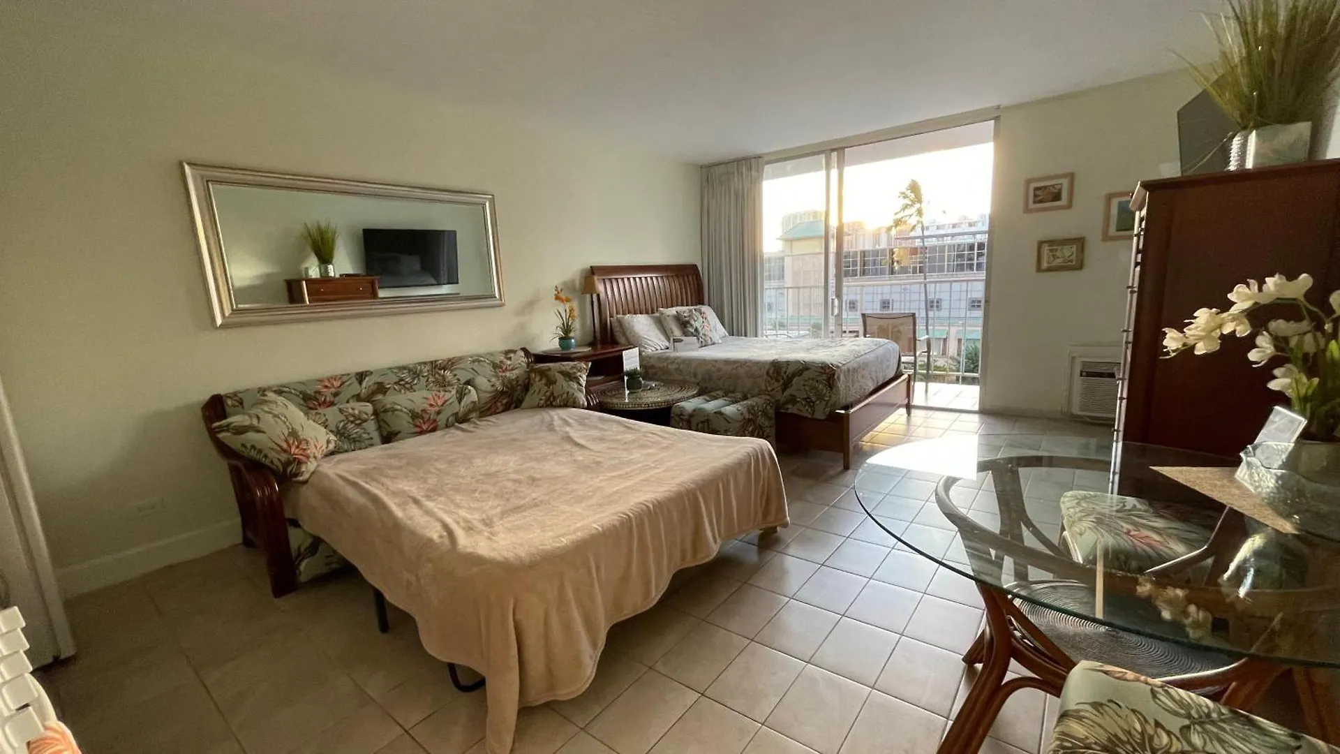 Tropical Studios at Marine Surf Waikiki: Beachfront Oasis with Full Kitchen Honolulu Apartment